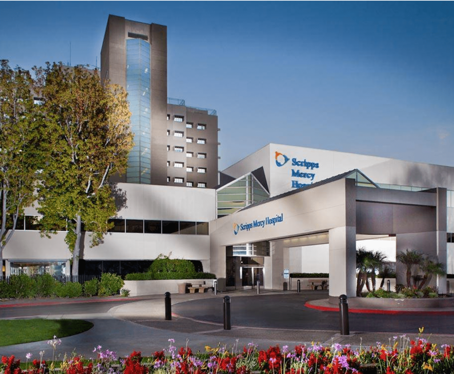 Exterior of Scripps Mercy Hospital